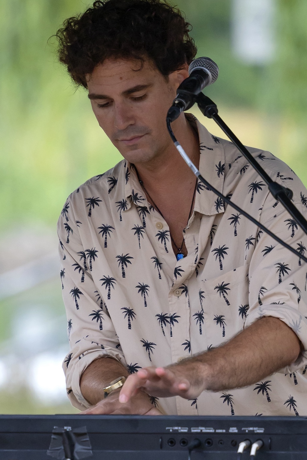 Salvatore De Concilis playing piano at an outdoor performance